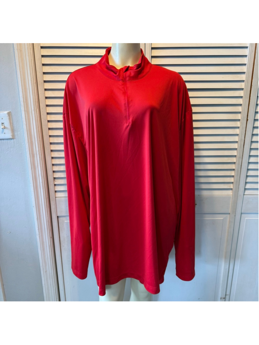 Prim + Preux Women’s 4XL Red Quarter Zip Pullover Long Sleeve Performance Top